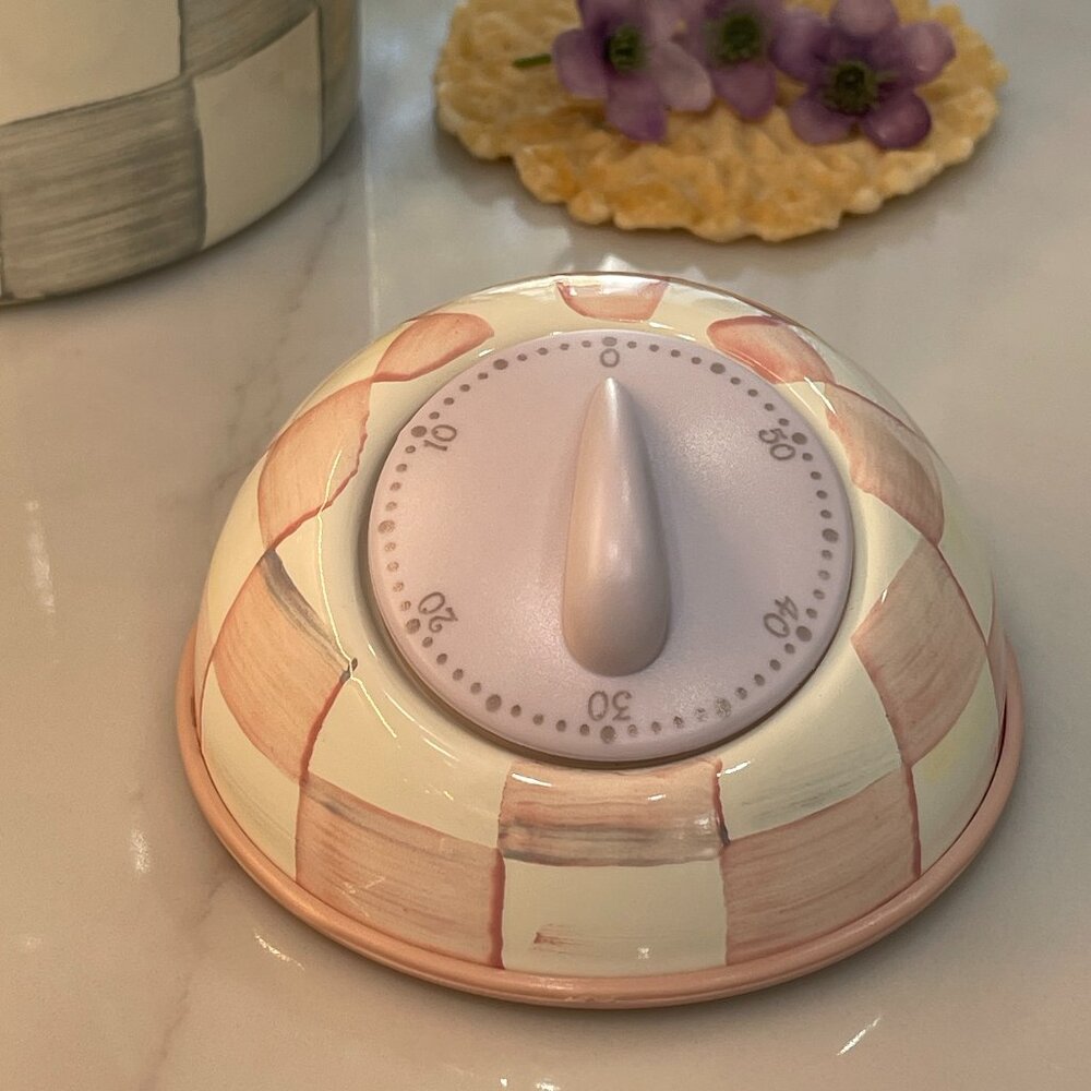MacKenzie-Childs Rosy Check Kitchen Timer - Picture 3 of 10